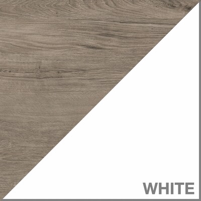 Bush Furniture Mayfield Rustic Hutch, Pure White/Shiplap Gray (MAH154GW2-03)