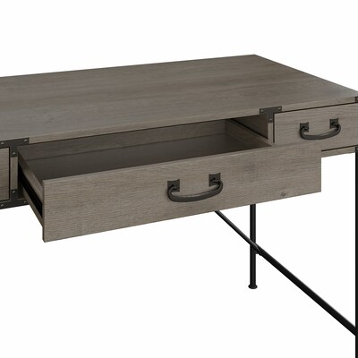 kathy ireland® Home by Bush Furniture Ironworks 48" Writing Desk with Mobile File Cabinet, Restored Gray (IW001RTG)