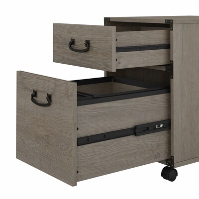 Bush Furniture Ironworks 2-Drawer Mobile Lateral File Cabinet, Letter/Legal Size, Restored Gray (KI50302-03)