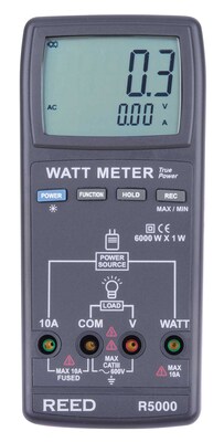 REED R5000 Autoranging Watt Meter, True RMS (R5000)