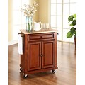 Crosley Natural Wood Top Portable Kitchen Cart/Island in Classic Cherry Finish (KF30021ECH)