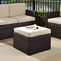 Crosley Palm Harbor Outdoor Wicker Ottoman In Brown With Sand Cushions (KO70091BR-SA)