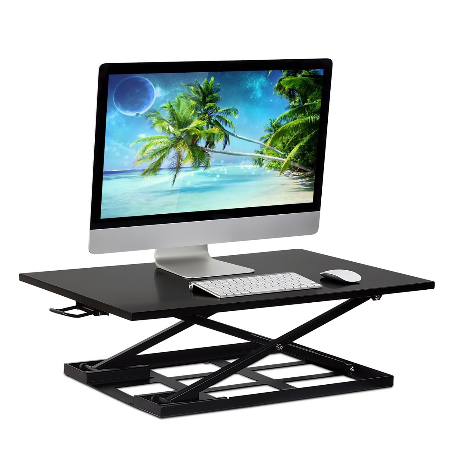 Mount-It! 32W Rectangular Adjustable Metal Standing Desk Converter, Black (MI-7929BLK)