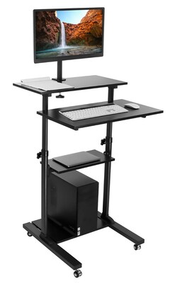 Mount-It! 28W Adjustable Steel Standing Desk with Monitor Mount, Black (MI-7942BLK)