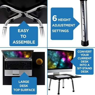 Mount-It! Standing Desk Height Adjustable Tabletop Converter, Black (MI-7932)