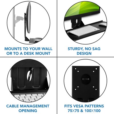 Mount-It! Monitor and Keyboard Wall Mount Bracket, Standing Workstation with Floating Keyboard, VESA Mount Required (MI-7917)