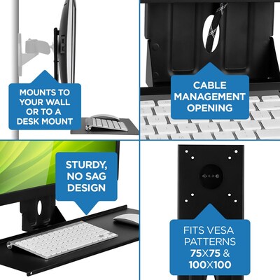 Mount-It! Monitor and Keyboard Wall Mount Bracket, Standing Workstation with Floating Keyboard, VESA Mount Required (MI-7917)