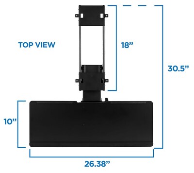 Mount-It! Under Desk Computer Keyboard and Mouse Tray, Black (MI-7135)