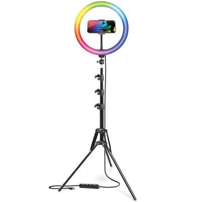 Bower 12" RGB Selfie Ring Light Studio Kit with Wireless Remote Control and Tripod (WA-RLSRGB12)