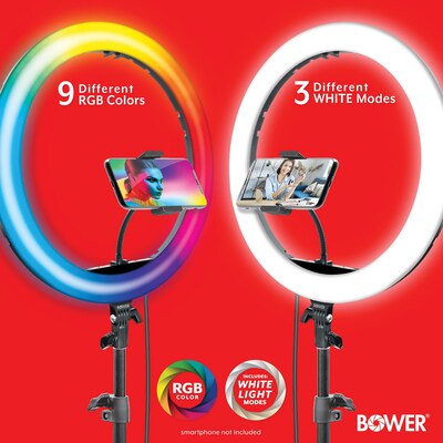 Bower 16" RGB Selfie Ring Light Studio Kit with Wireless Remote Control & Tripod (WA-RLSRGB16)