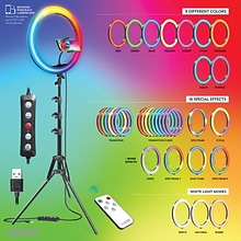 Bower 16 RGB Selfie Ring Light Studio Kit with Wireless Remote Control & Tripod (WA-RLSRGB16)