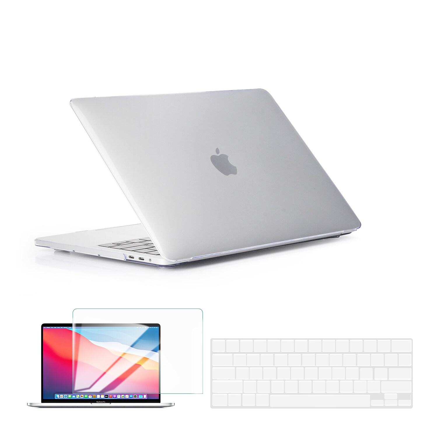 Techprotectus Hard-Shell Laptop Case with Keyboard Cover and Screen Protector, Clear, Plastic (TP-CYCL-MA13ST)