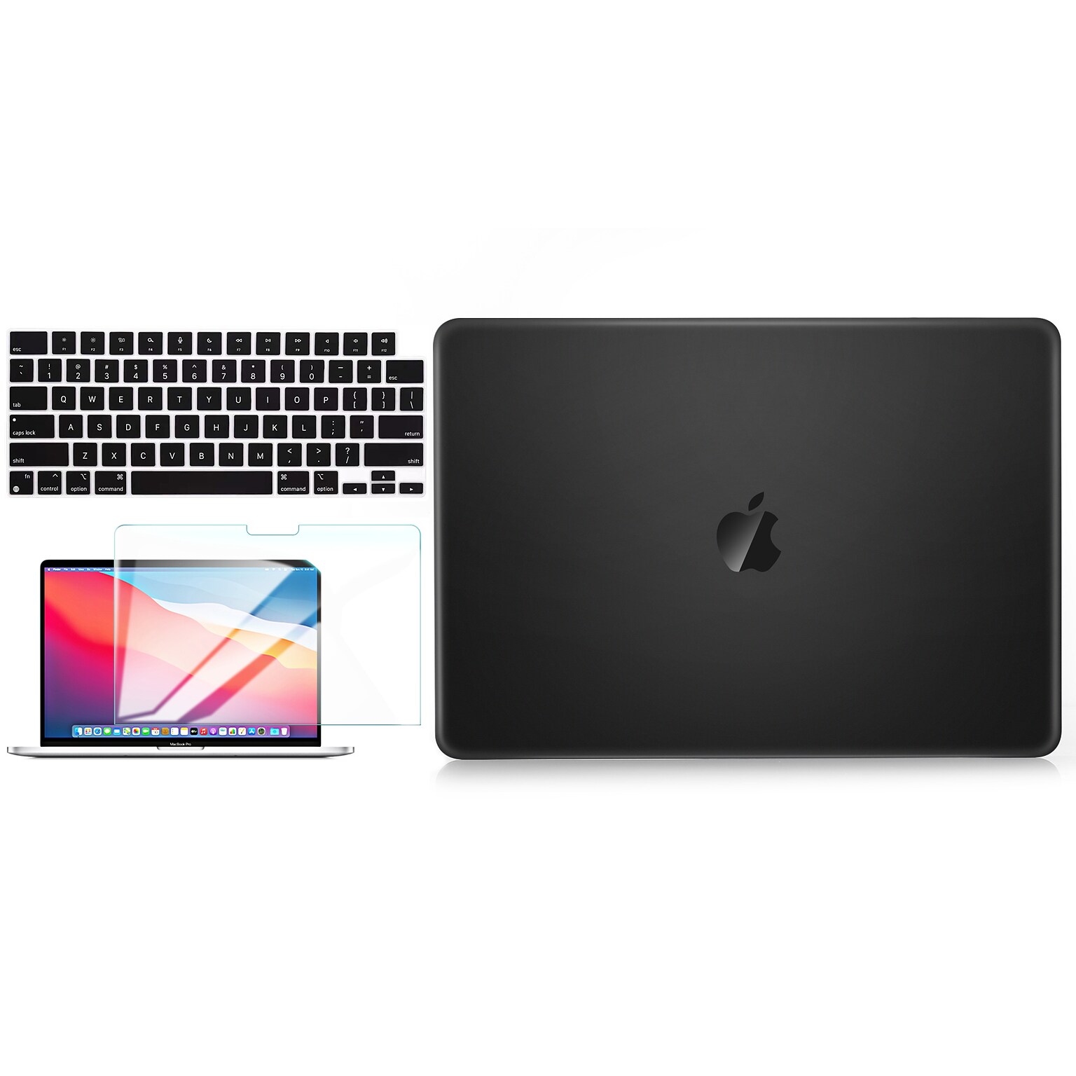 Techprotectus Case with Keyboard Cover/Screen Protector for Apple 16.2 MacBook Pro 2021, Black, Plastic (TP-BK-K-MP16M1X)