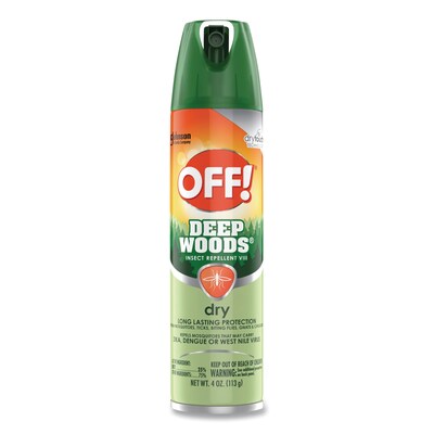 OFF!® Deep Woods Dry Insect Repellent, 4 oz Aerosol Spray, Neutral, 12/Carton