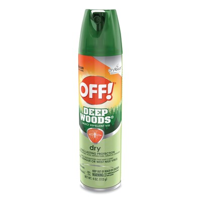 OFF!® Deep Woods Dry Insect Repellent, 4 oz Aerosol Spray, Neutral, 12/Carton