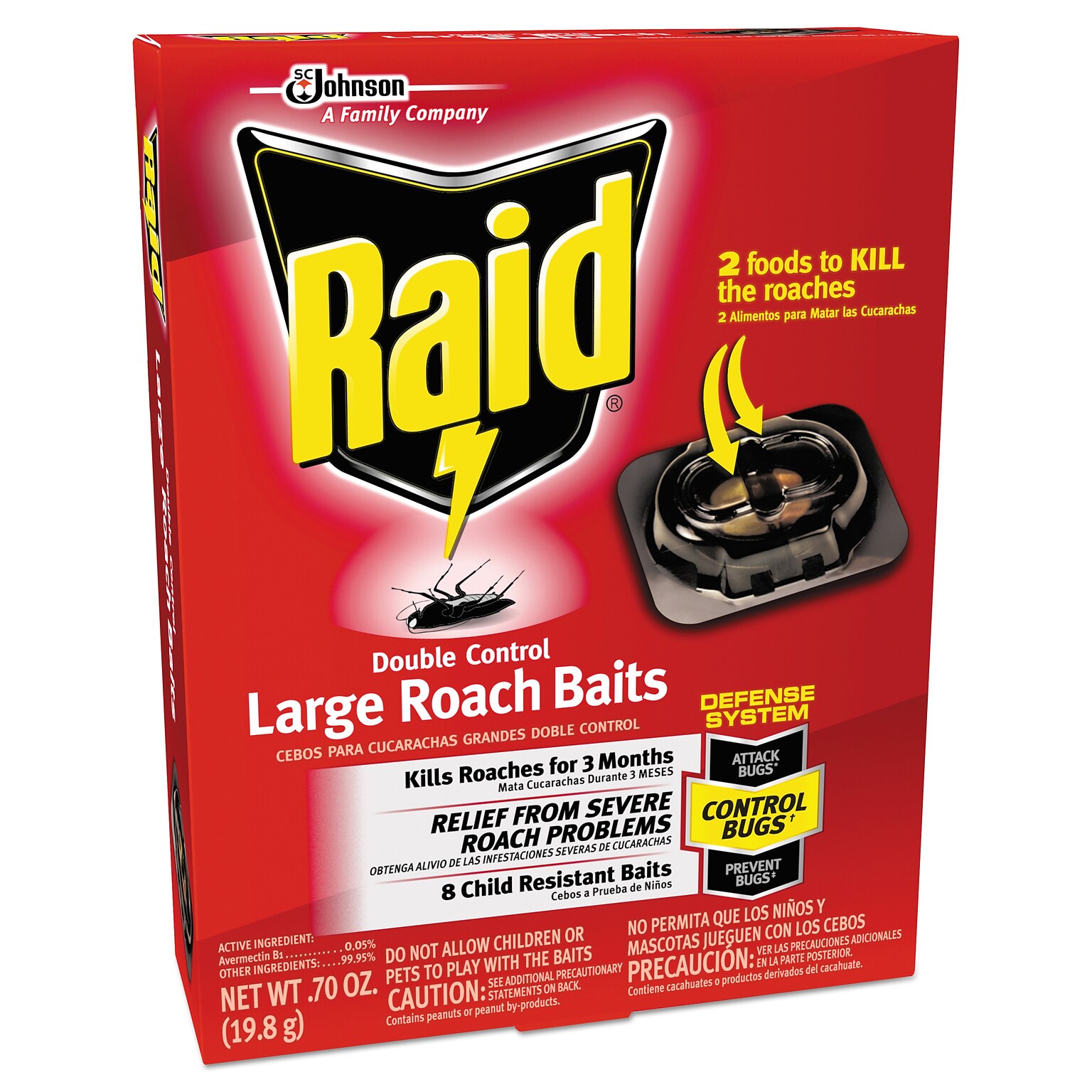 Raid® Roach Baits, 0.7 oz Box, 6/Carton