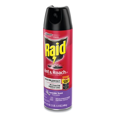 Raid® Ant and Roach Killer, 17.5 oz Aerosol Spray, Lavender