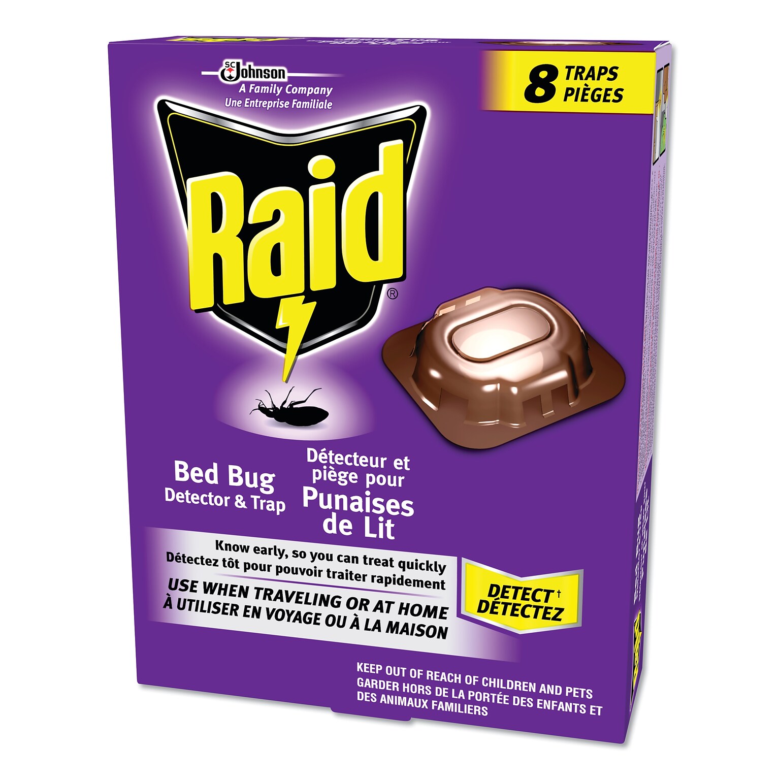 Raid® Bed Bug Detector and Trap, 8/Pack (SJN674798EA)