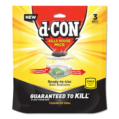 d-CON® Disposable Bait Station, 3 x 3 x 1.25, 6/Carton