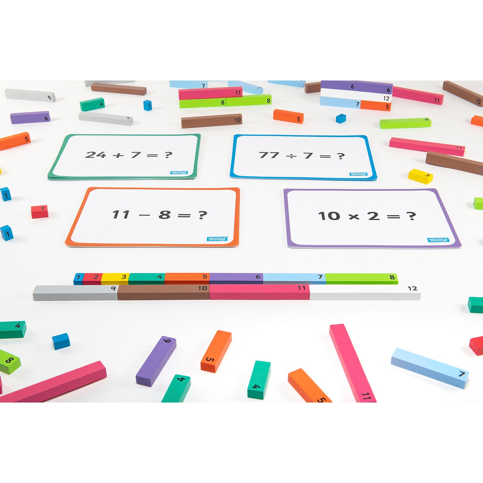 Educational Advantage Wooden Number Rods, 156 Pieces (EA-351)