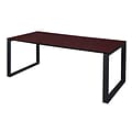 Regency Structure 72 x 36 Rectangular Laminate Training Table, Mahogany & Black (STT7236MHBK)