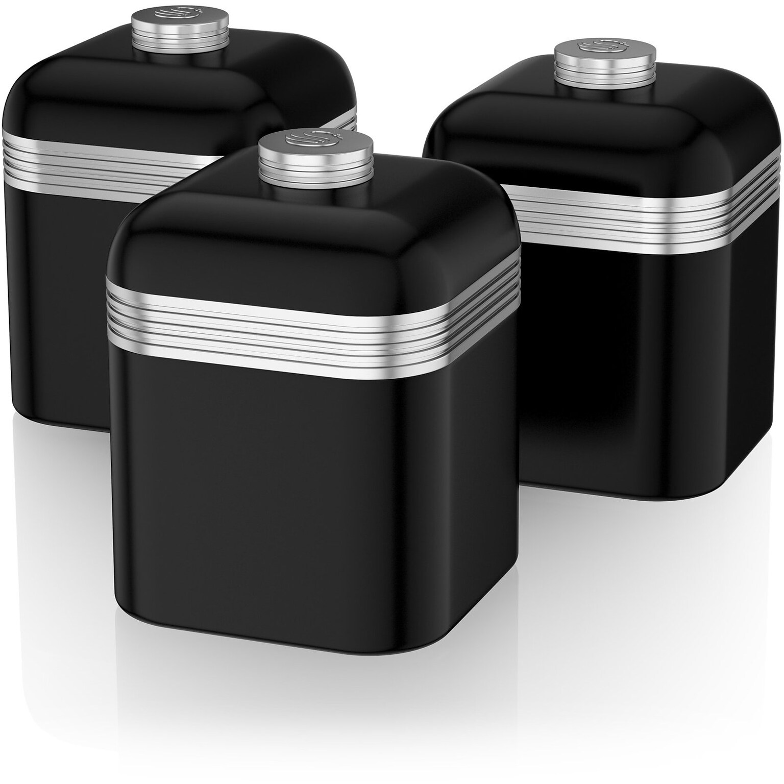 Swan Retro Storage Ware, 1L Set of 3 Canisters (SWKA1020BN)