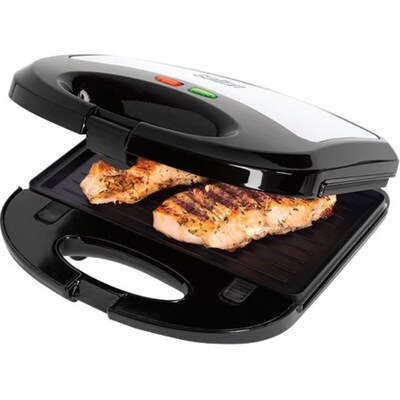 Salton 3 in 1 Grill, Sandwich & Waffle Maker, Stainless Steel (SM1543)