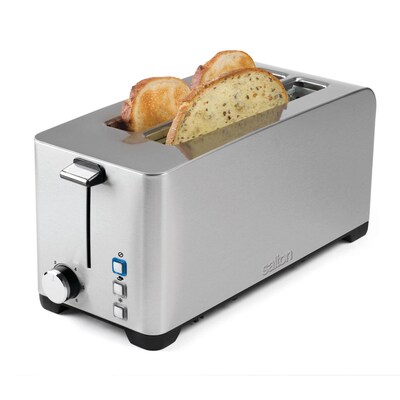 Salton 4 Slice Long Slot Toaster, Silver (ET1817)