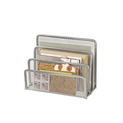 Design Ideas Mesh Letter Holder, Silver (34119)