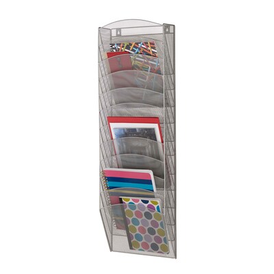 Design Ideas 11-Pocket Mesh Letter Size Wall File, Silver (340079)