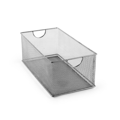 Design Ideas Mesh Stacking Bin 6H x 14D x 8W, Silver (342199)