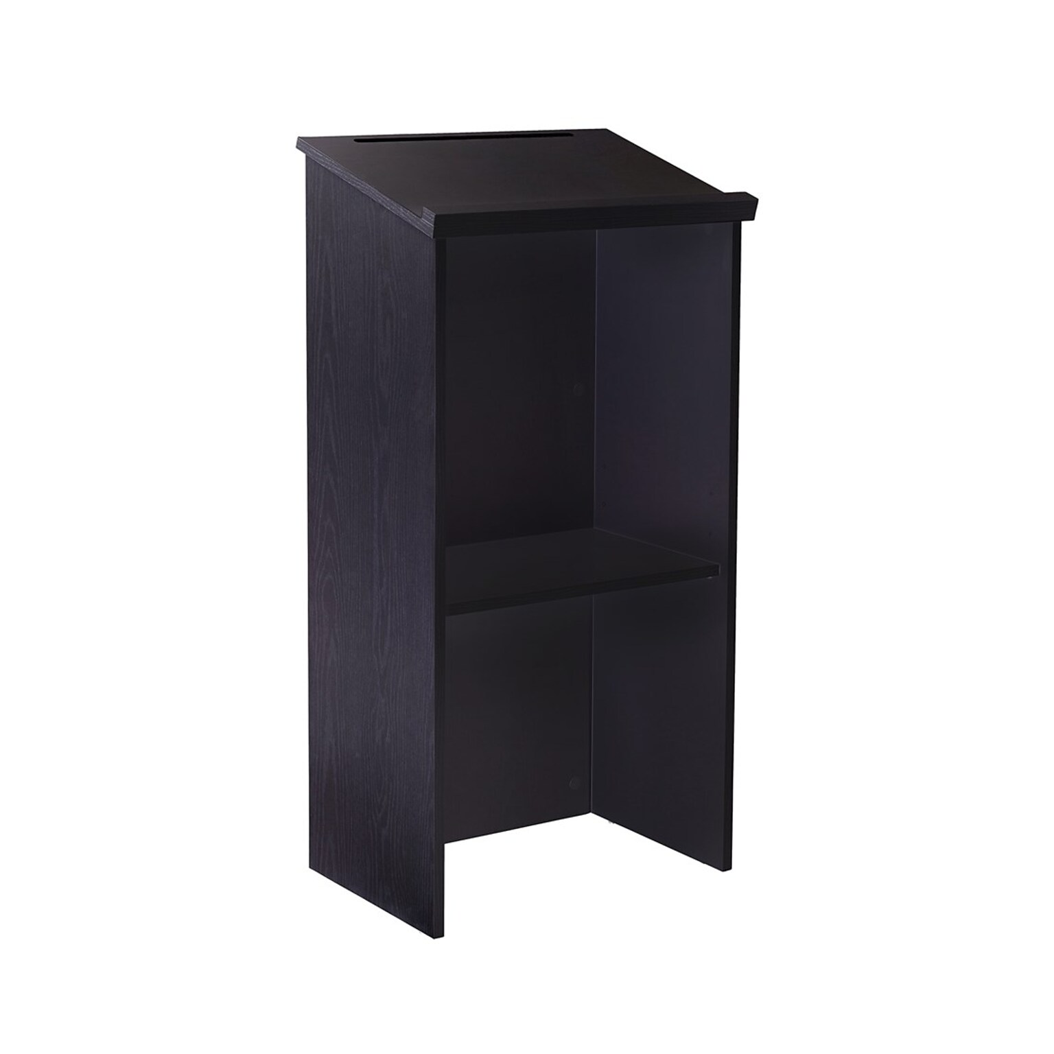 AdirOffice 46H Floor Standing Lectern with Adjustable Shelf, Black (661-01-BLK)