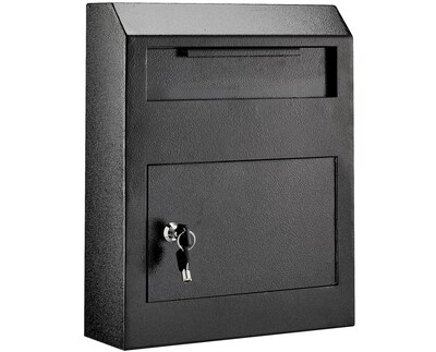 AdirOffice Black Heavy Duty Secured Safe Drop Box (631-07-BLK)