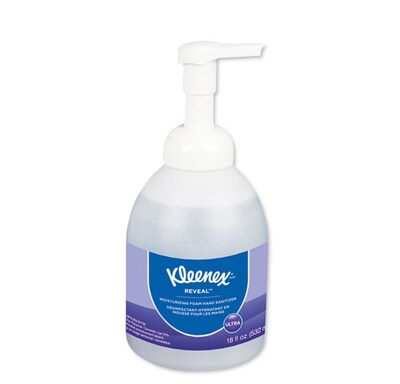 Kleenex Reveal Ultra Moisturizing Foam Hand Sanitizer, 18oz. Bottle, Fragrance-Free