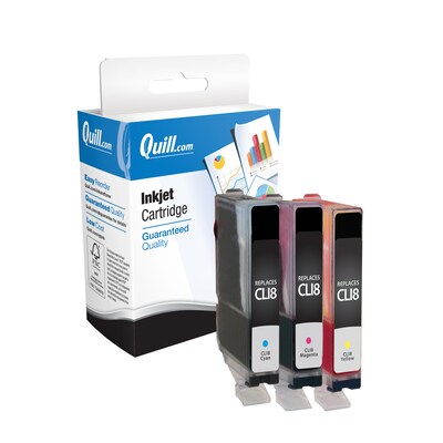 Quill Brand® Remanufactured Cyan/Magenta/Yellow Standard Yield Ink Cartridge Replacement for Canon CLI-8 (0621B016), 3/Pack