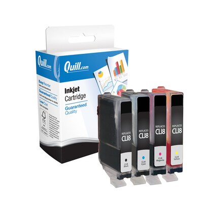 Quill Brand® Remanufactured Blk/Cyan/Magenta/Yellow Standard Yield Ink Cartridge Replacement for Canon CLI-8 (0620B010), 4/Pk