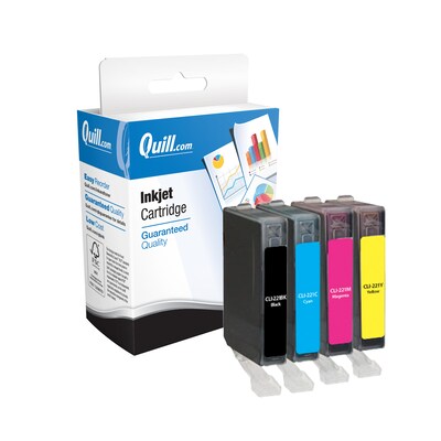 Quill Brand® Remanufactured Blk/Cyan/Magenta/Yellow Standard Yield Ink Cartridge Replacement for Canon CLI-221 (2946B004), 4/Pk