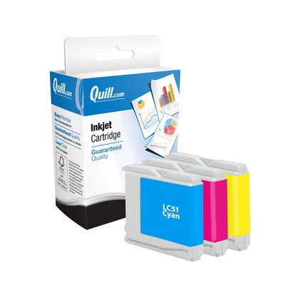 Quill Brand® Remanufactured Cyan/Magenta/Yellow Standard Yield Ink Cartridge Replacement for Brother LC51 (LC513PKS), 3/Pack