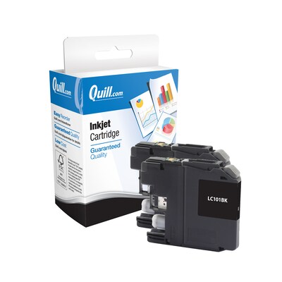 Quill Brand® Brother LC101 Remanufactured Black Ink cartridge, Standard Yield, 2-Pack (LC101BK) (Lifetime Warranty)