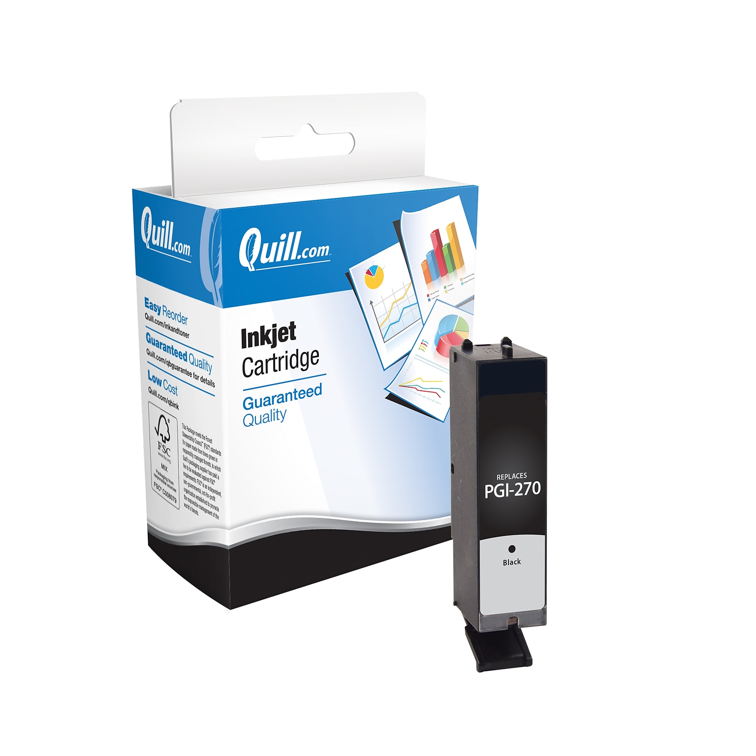 Quill Brand® Remanufactured Black Standard Yield Ink Cartridge Replacement for Canon PGI-270 (0373C001) (Lifetime Warranty)