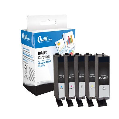 Quill Brand® Remanufactured Black High Yield B/C/M/Y Standard Yield Ink Replacement for Canon PGI-25