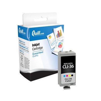 Quill Brand® Remanufactured B/C/M/Y Standard Yield Ink Cartridge Replacement for Canon CLI-36 (1511B002) (Lifetime Warranty)