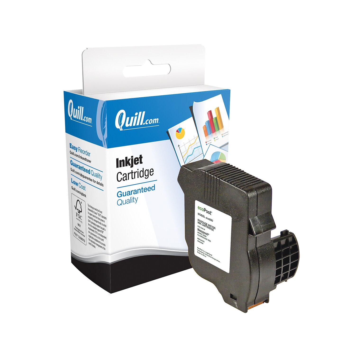 Quill Brand® Remanufactured Red Standard Yield Postage Ink Replacement for NeoPst IS280/Hasler IM280 (ECO280)