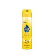 Pledge Furniture Polish, Lemon, 9.7 oz Aerosol Spray, 6/Carton