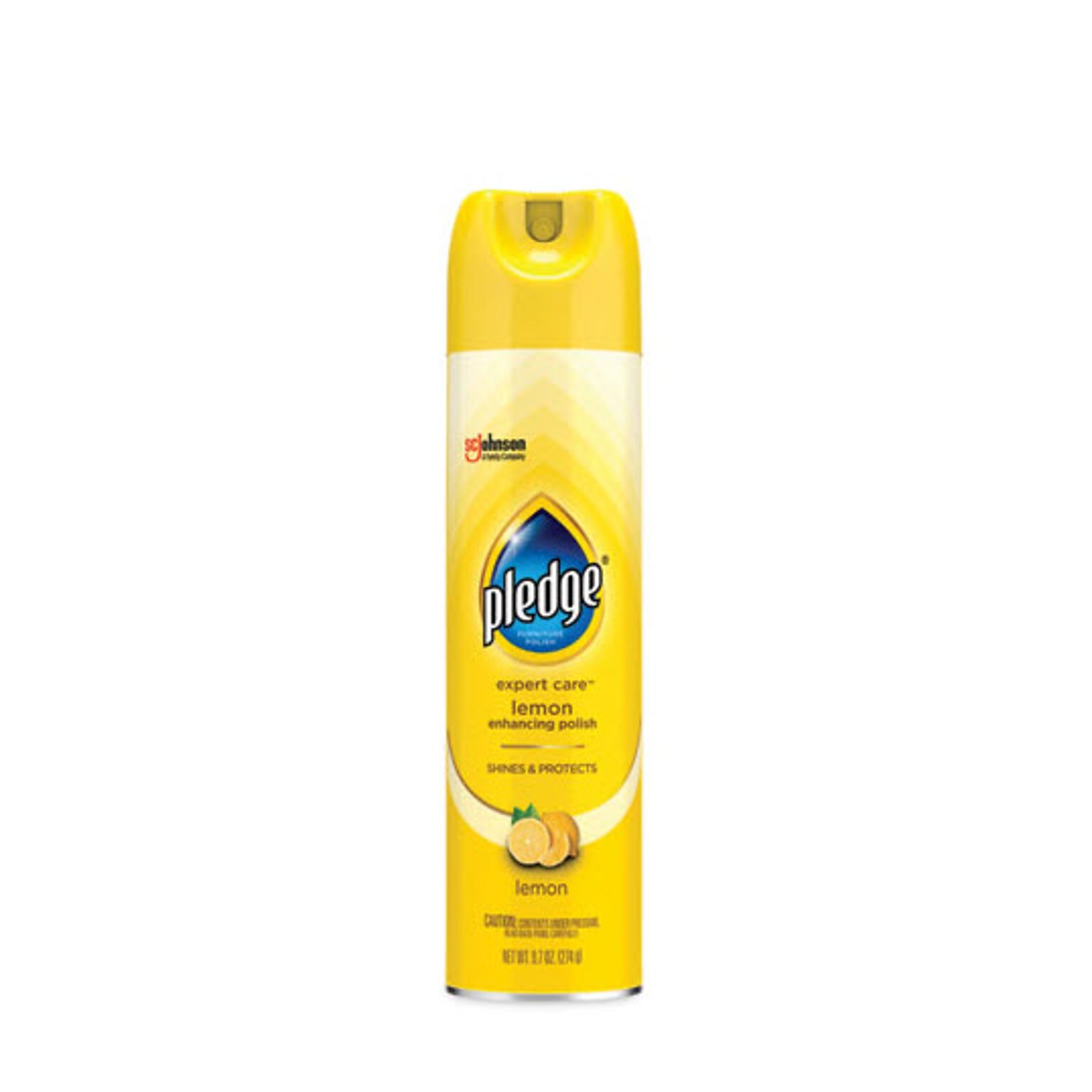 Pledge Furniture Polish, Lemon, 9.7 oz Aerosol Spray, 6/Carton