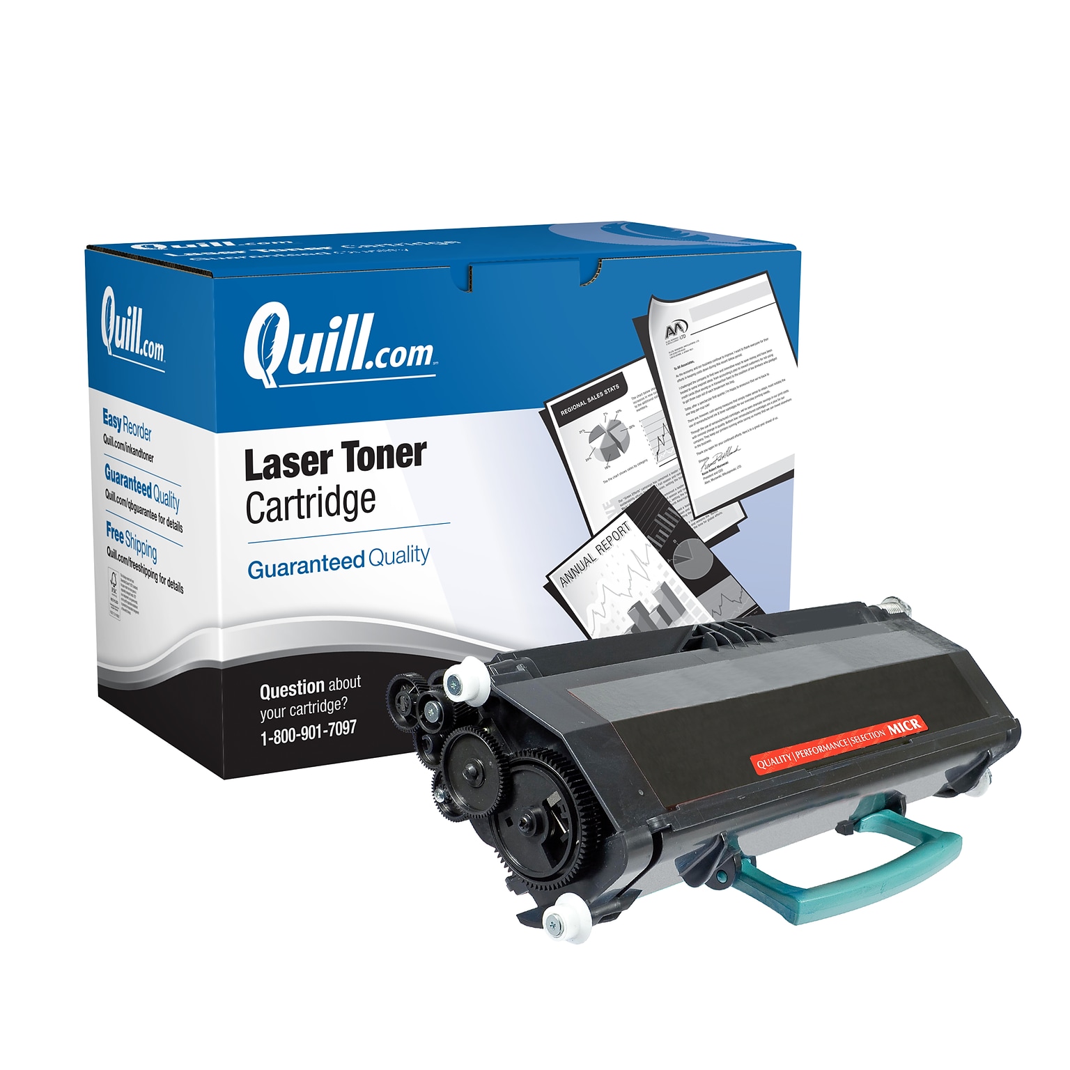 Quill Brand® Remanufactured Black Standard Yield MICR Toner Cartridge Replacement for Lexmark E260 (E260A21A)