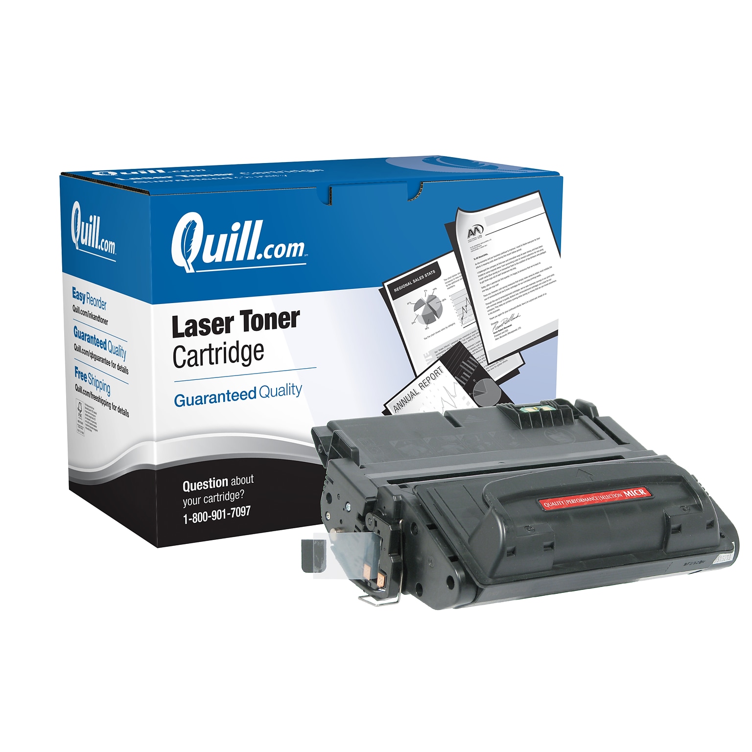 Quill Brand® Remanufactured Black Standard Yield MICR Toner Cartridge Replacement for HP 42A (Q5942A) (Lifetime Warranty)