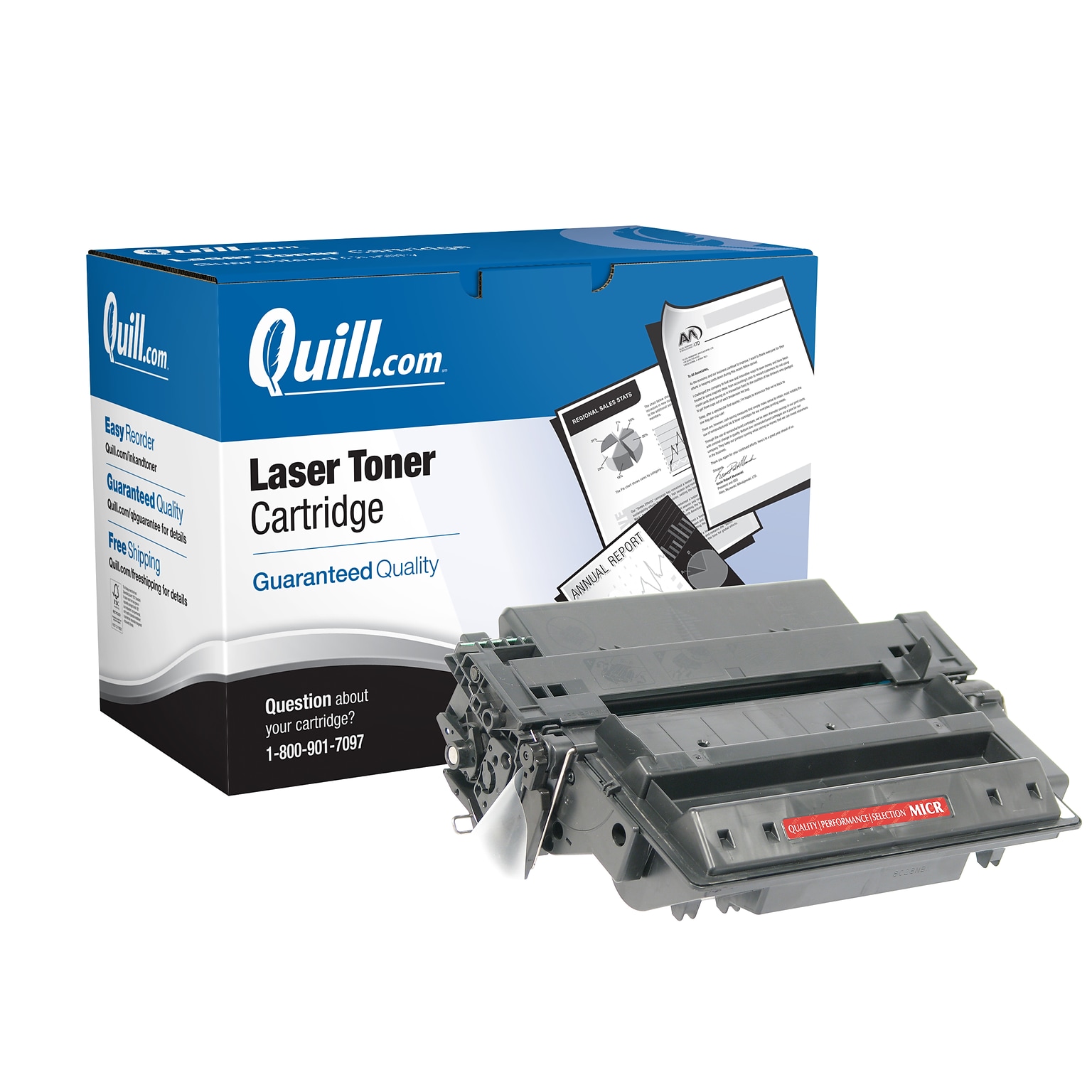 Quill Brand® Remanufactured Black Standard Yield MICR Toner Cartridge Replacement for HP 51A (MCR51AM) (Lifetime Warranty)