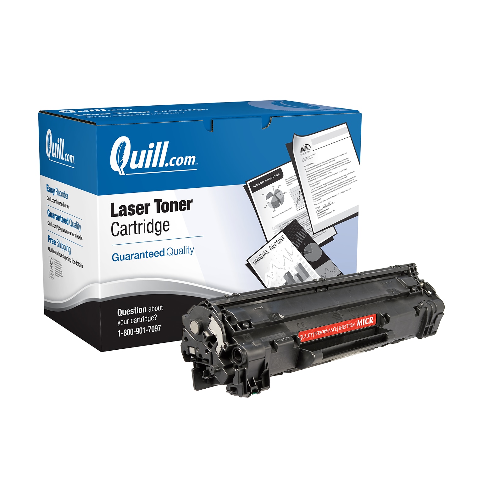 Quill Brand® Remanufactured Black Standard Yield MICR Toner Cartridge Replacement for HP 85A (CE285A) (Lifetime Warranty)
