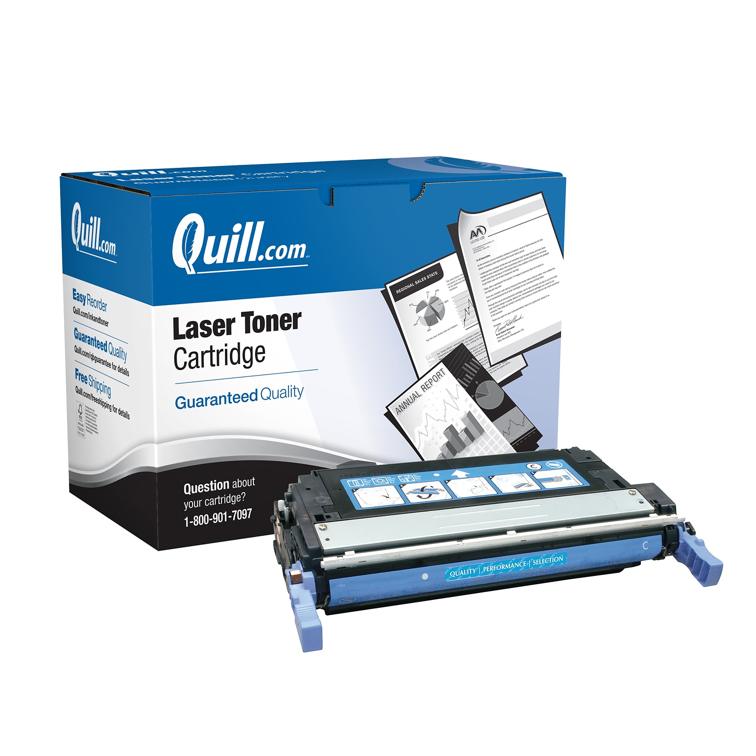 Quill Brand® Remanufactured Cyan Standard Yield Toner Cartridge Replacement for HP 644A (Q6461A) (Lifetime Warranty)